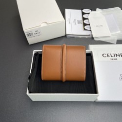 Replica di lusso Portafoglio piccolo a tre ante CELINE 16 in pelle di vitello satinata Marrone Imitazioni Cloni Portafoglio piccolo a tre ante CELINE 16 in pelle di vitello satinata Marrone firmate