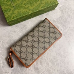 Replica di lusso Dettagli perfetti Portafoglio Gucci GG Supreme con cerniera 821803 Marrone Imitazioni Cloni Dettagli perfetti Portafoglio Gucci GG Supreme con cerniera 821803 Marrone firmate
