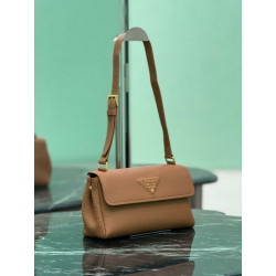 Borsa a tracolla Prada con patta 1BN022 marrone