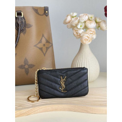 Dettagli perfetti Porta carte con cerniera YSL Saint Laurent Cassandre Matelassé Fragments Nero Oro