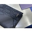 Qualità superiore replica Dettagli perfetti Portafoglio verticale lungo da uomo Dior Saddle jacquard obliquo nero