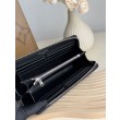 Pari all'originale replica Dettagli perfetti Portafoglio YSL Saint Laurent Monogram Continental con cerniera Nero Argento