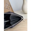 Pari all'originale replica Dettagli perfetti Portafoglio YSL Saint Laurent Monogram Continental con cerniera Nero Argento