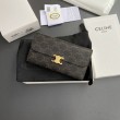 Qualità superiore replica di alta qualit&agrave; Portafoglio grande Celine in tela con chiusura a trionfo