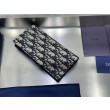 di alta qualit&agrave; Portafoglio verticale lungo Dior in jacquard obliquo beige/nero