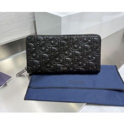 Pari all'originale replica imitazione Portafoglio lungo con cerniera Dior Dior Gravity nero