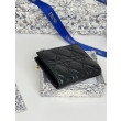Qualità superiore replica Portacarte Lady Dior con patta e l'iconica impuntura Cannage Nero