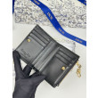 Qualità superiore replica Portacarte Lady Dior con patta e l'iconica impuntura Cannage Nero