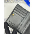 Qualità superiore replica Portacarte Lady Dior con patta e l'iconica impuntura Cannage Nero