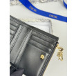 Qualità superiore replica Portacarte Lady Dior con patta e l'iconica impuntura Cannage Nero