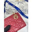 Portacarte Lady Dior con patta e l'iconica impuntura Cannage Rossa