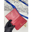 Portacarte Lady Dior con patta e l'iconica impuntura Cannage Rossa