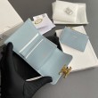 Qualità superiore replica Portafoglio compatto Celine con portamonete Triomphe Blu