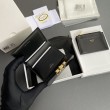 Qualità superiore replica Portafoglio compatto Celine con portamonete Triomphe nero