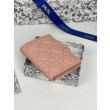 Portafoglio Dior Caro Dahlia in morbida pelle di vitello cannage Rosa