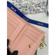 Portafoglio Dior Caro Dahlia in morbida pelle di vitello cannage Rosa