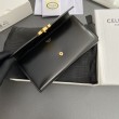 Qualità superiore replica Portafoglio grande Celine Triomphe Nero