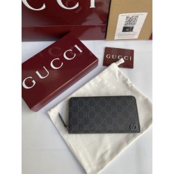 Alta gamma replica Portafoglio Gucci con cerniera interna GG 856562 Nero