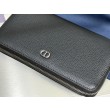 Alta gamma replica Portafoglio lungo con cerniera Dior CD Icon in pelle di vitello martellata nera