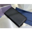 Alta gamma replica Portafoglio lungo con cerniera Dior CD Icon in pelle di vitello martellata nera