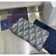 Alta gamma replica Portafoglio lungo con cerniera Dior in tela rivestita di diamanti grigio