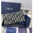 Portafoglio lungo con cerniera Dior jacquard obliquo beige/nero