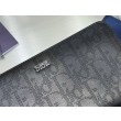 Portafoglio lungo con cerniera Dior jacquard obliquo nero