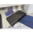 Portafoglio lungo con cerniera Dior jacquard obliquo nero