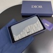 Alta gamma replica Portafoglio lungo con zip Dior Saddle tela jacquard Oblique grigia
