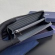 Alta gamma replica Portafoglio lungo con zip Dior Saddle tela jacquard Oblique grigia