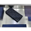 Portafoglio lungo verticale da uomo Dior con motivo a diamante CD