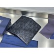 Portafoglio lungo verticale da uomo Dior con motivo a diamante CD