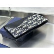 Portafoglio lungo verticale Dior Saddle Dior Oblique jacquard nero