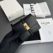 Portafoglio piccolo a tre ante CELINE 16 in pelle di vitello satinata Nero