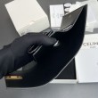 Portafoglio piccolo a tre ante CELINE 16 in pelle di vitello satinata Nero