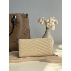 Qualità da grande replica Portafoglio YSL Saint Laurent Monogram Continental con cerniera Albicocca