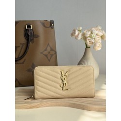 Qualità da grande replica Portafoglio YSL Saint Laurent Monogram Continental con cerniera Albicocca