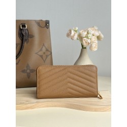 Alta gamma replica Portafoglio YSL Saint Laurent Monogram Continental con cerniera Caramello