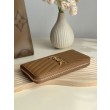 Alta gamma replica Portafoglio YSL Saint Laurent Monogram Continental con cerniera Caramello