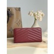 Pari all'originale replica Portafoglio YSL Saint Laurent Monogram Continental con cerniera Maroon