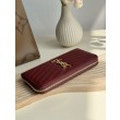 Pari all'originale replica Portafoglio YSL Saint Laurent Monogram Continental con cerniera Maroon