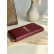 Pari all'originale replica Portafoglio YSL Saint Laurent Monogram Continental con cerniera Maroon