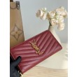 Pari all'originale replica Portafoglio YSL Saint Laurent Monogram Continental con cerniera Maroon