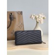Pari all'originale replica Portafoglio YSL Saint Laurent Monogram Continental con cerniera Nero