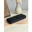 Pari all'originale replica Portafoglio YSL Saint Laurent Monogram Continental con cerniera Nero