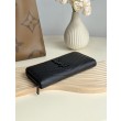 Pari all'originale replica Portafoglio YSL Saint Laurent Monogram Continental con cerniera Nero