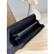 Pari all'originale replica Portafoglio YSL Saint Laurent Monogram Continental con cerniera Nero