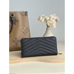 Qualità da grande replica Portafoglio YSL Saint Laurent Monogram Continental con cerniera Nero Oro