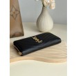 Qualità da grande replica Portafoglio YSL Saint Laurent Monogram Continental con cerniera Nero Oro