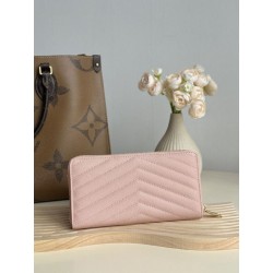 Qualità da grande replica Portafoglio YSL Saint Laurent Monogram Continental con cerniera Rosa